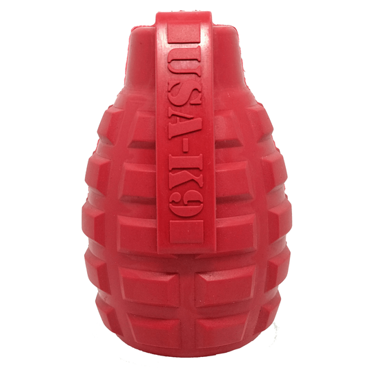 USA-K9 Grenade Durable Rubber Chew Toy & Treat Dispenser