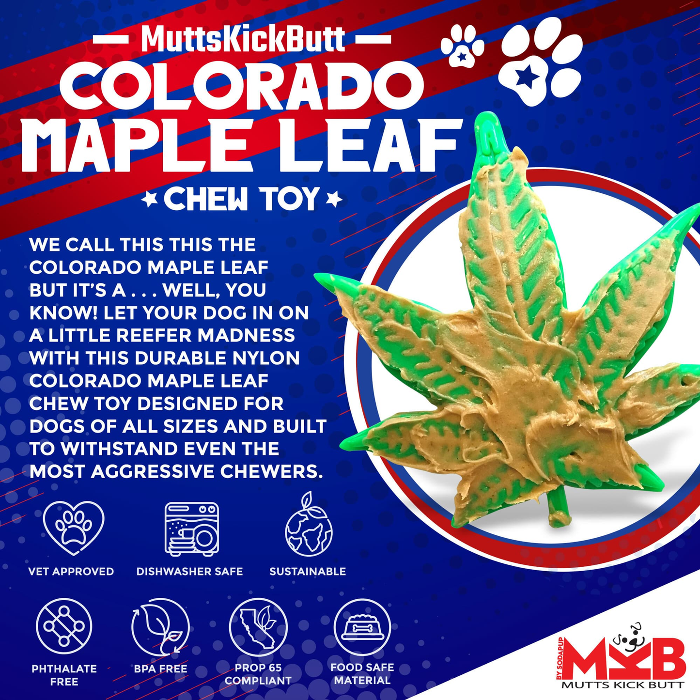 Hemp Leaf Nylon Dog Toy