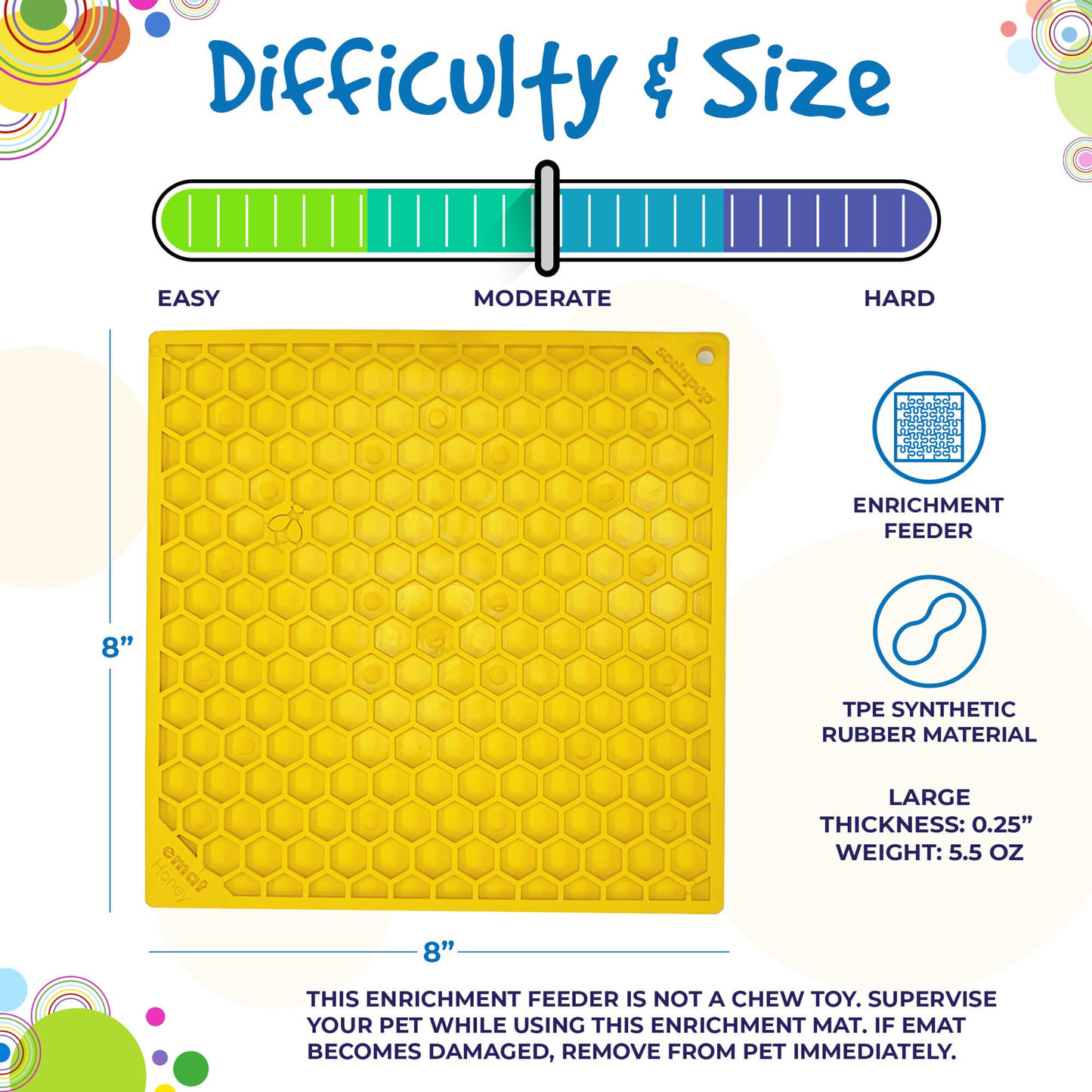 SodaPup Honeycomb Lick Mat - 8"x8"/5"x7"