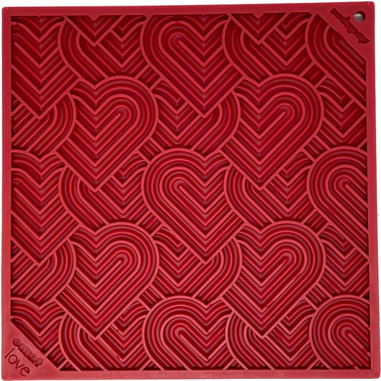 Soda Pup Heart Rubber Lick Mat - 8"x8"/5"x7"