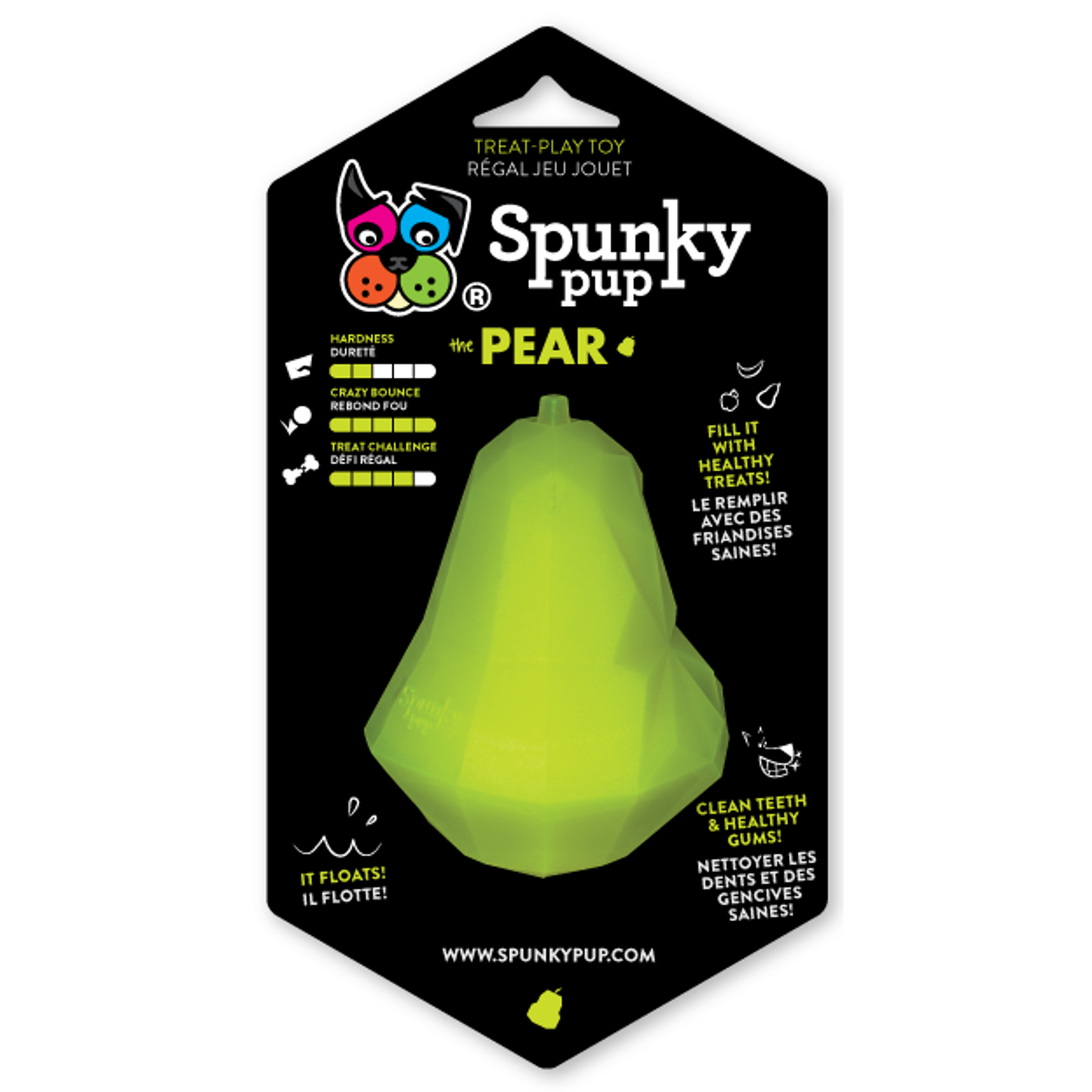 Spunky Pup Pear Treat Dispensing Toy - 3"